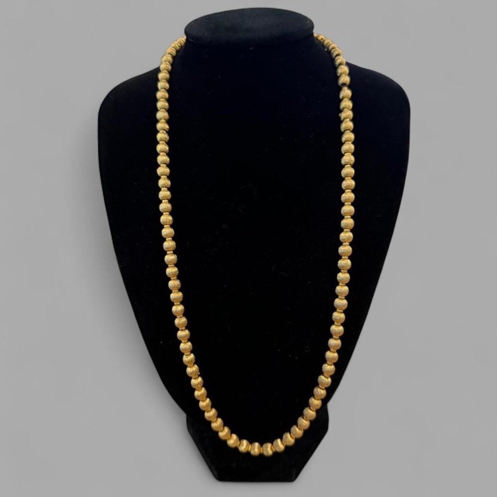 Gold Beaded Women's Necklace - Elegant Gold Strand